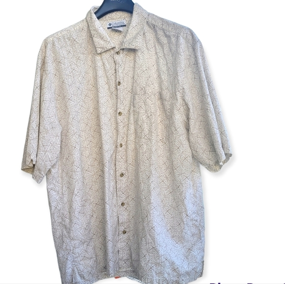Columbia Other - COLUMBIA Men's Campshirt Button up Palm Trees Prints Beige and Tan Size XL.Pre